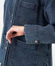 PZTEE01360 GEORGES RECH(ジョルジュ・レッシュ)  [セットアップ対応]ノーカラージャージーデニムジャケット ブルー