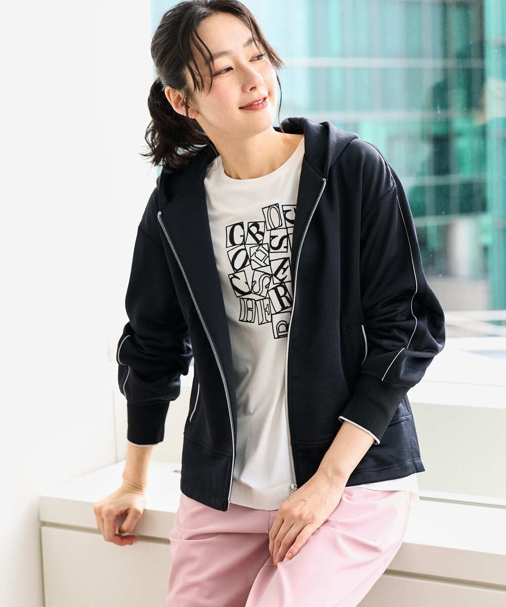 PZTEE02330 GEORGES RECH(ジョルジュ・レッシュ) ジャージージップフードパーカー ライトグレー