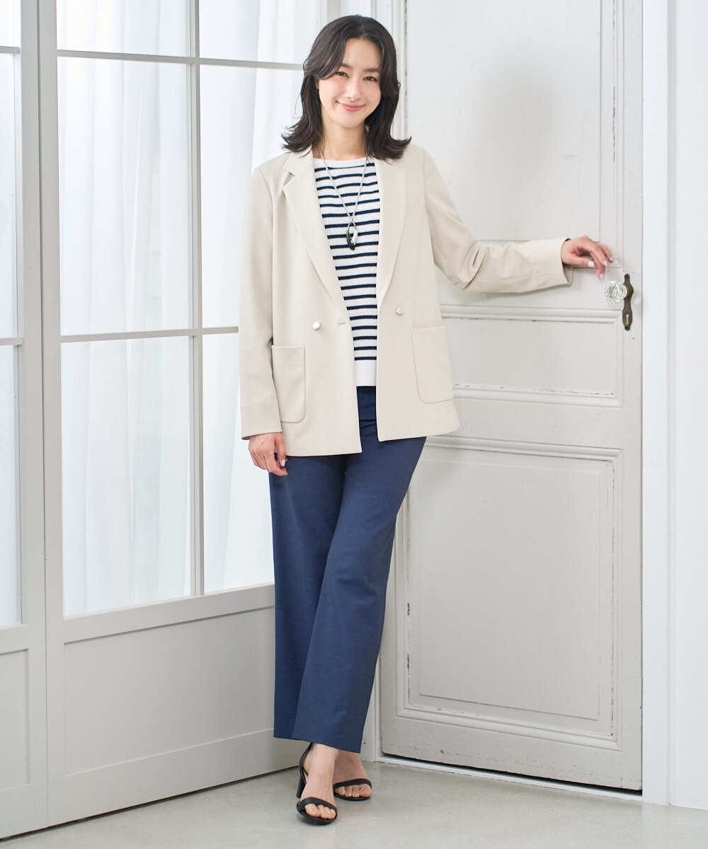 PZTEE03390 GEORGES RECH(ジョルジュ・レッシュ)  [日本製]ジャージーテーラードジャケット ネイビー