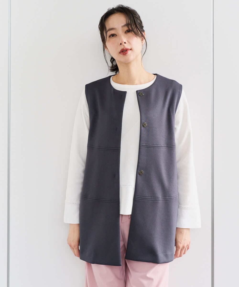 PZTEE20330 GEORGES RECH(ジョルジュ・レッシュ)  [セットアップ対応]ダンボールティアードフレアジレ ダークグレー