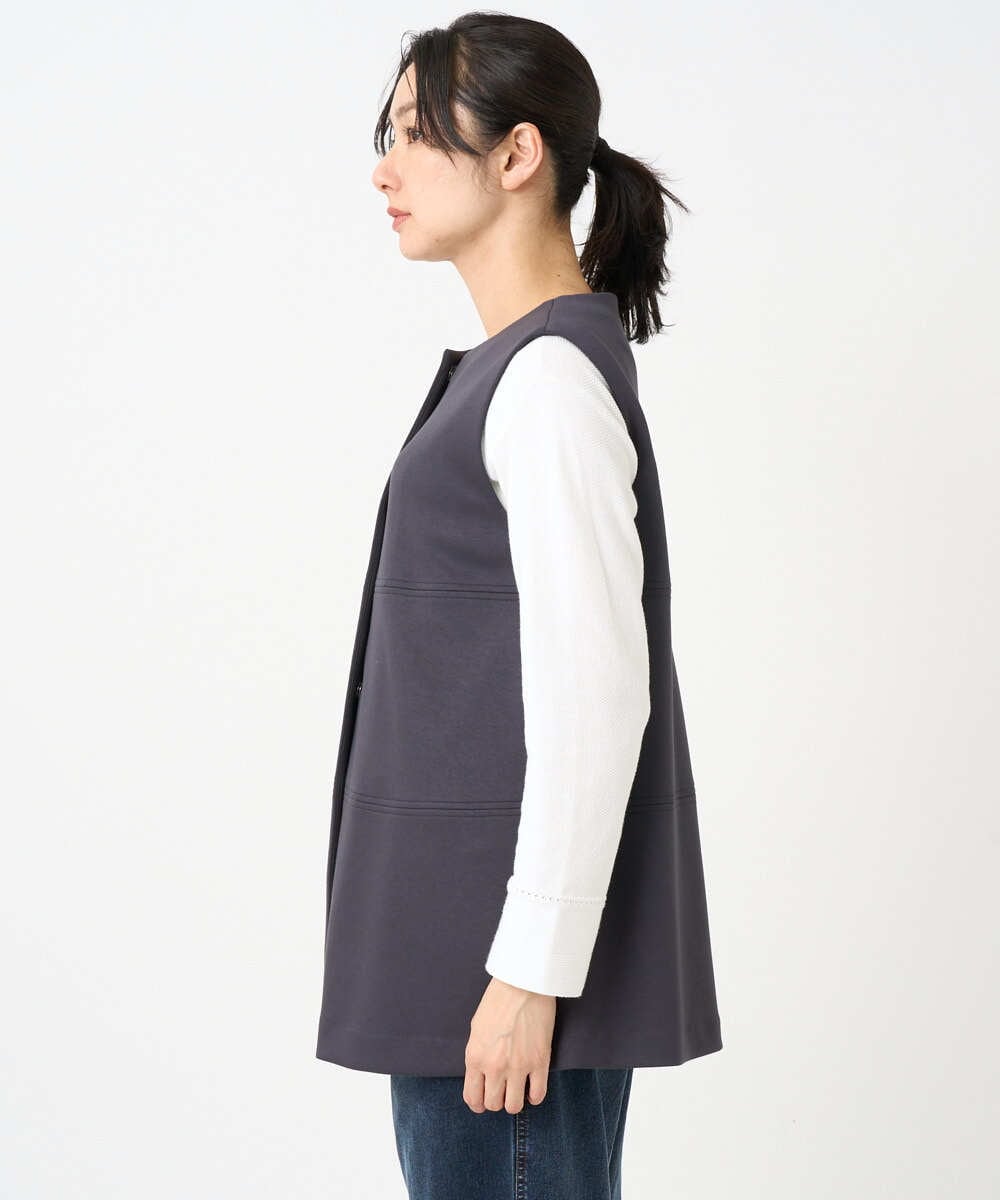 PZTEE20330 GEORGES RECH(ジョルジュ・レッシュ)  [セットアップ対応]ダンボールティアードフレアジレ ダークグレー