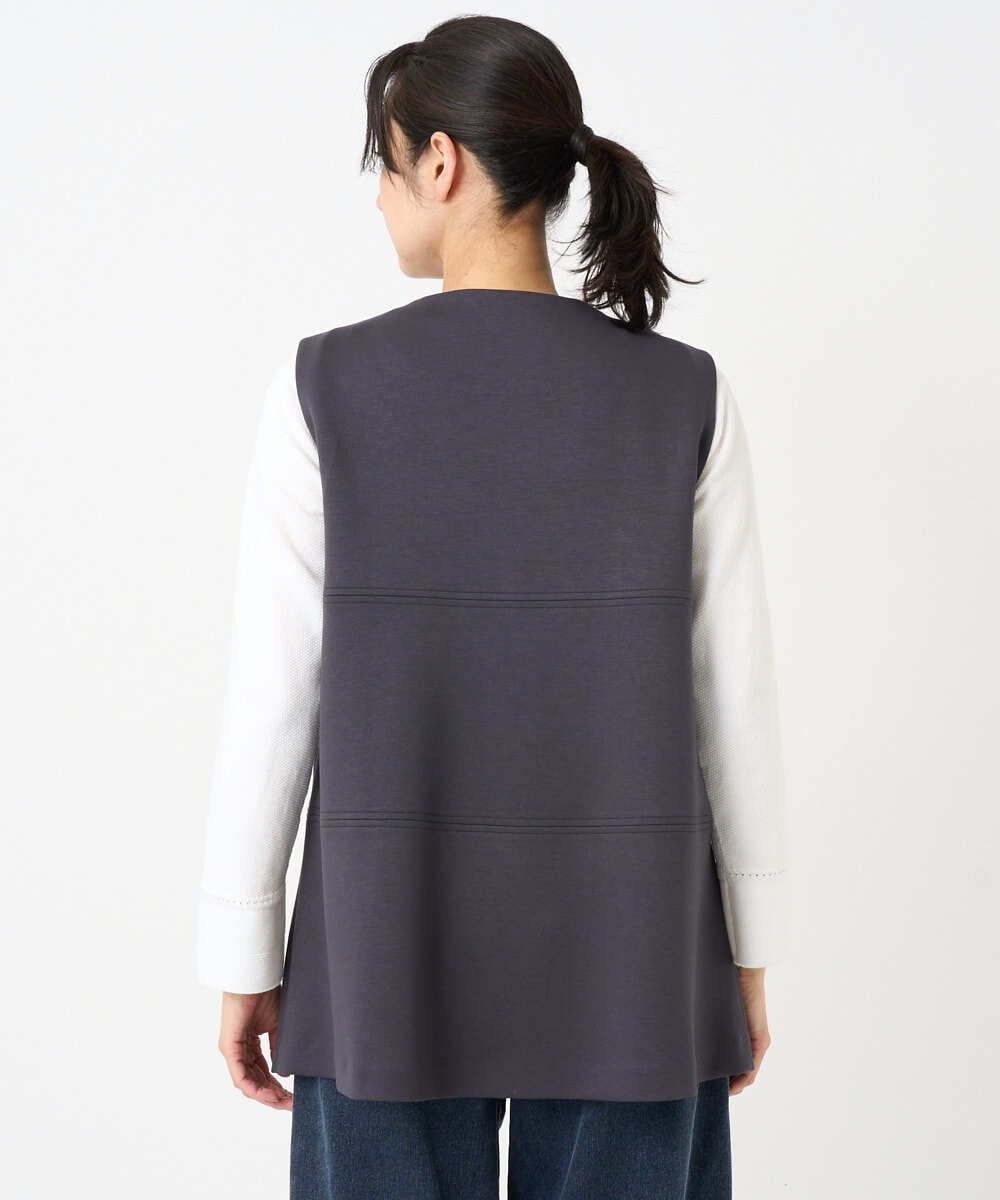 PZTEE20330 GEORGES RECH(ジョルジュ・レッシュ)  [セットアップ対応]ダンボールティアードフレアジレ ダークグレー