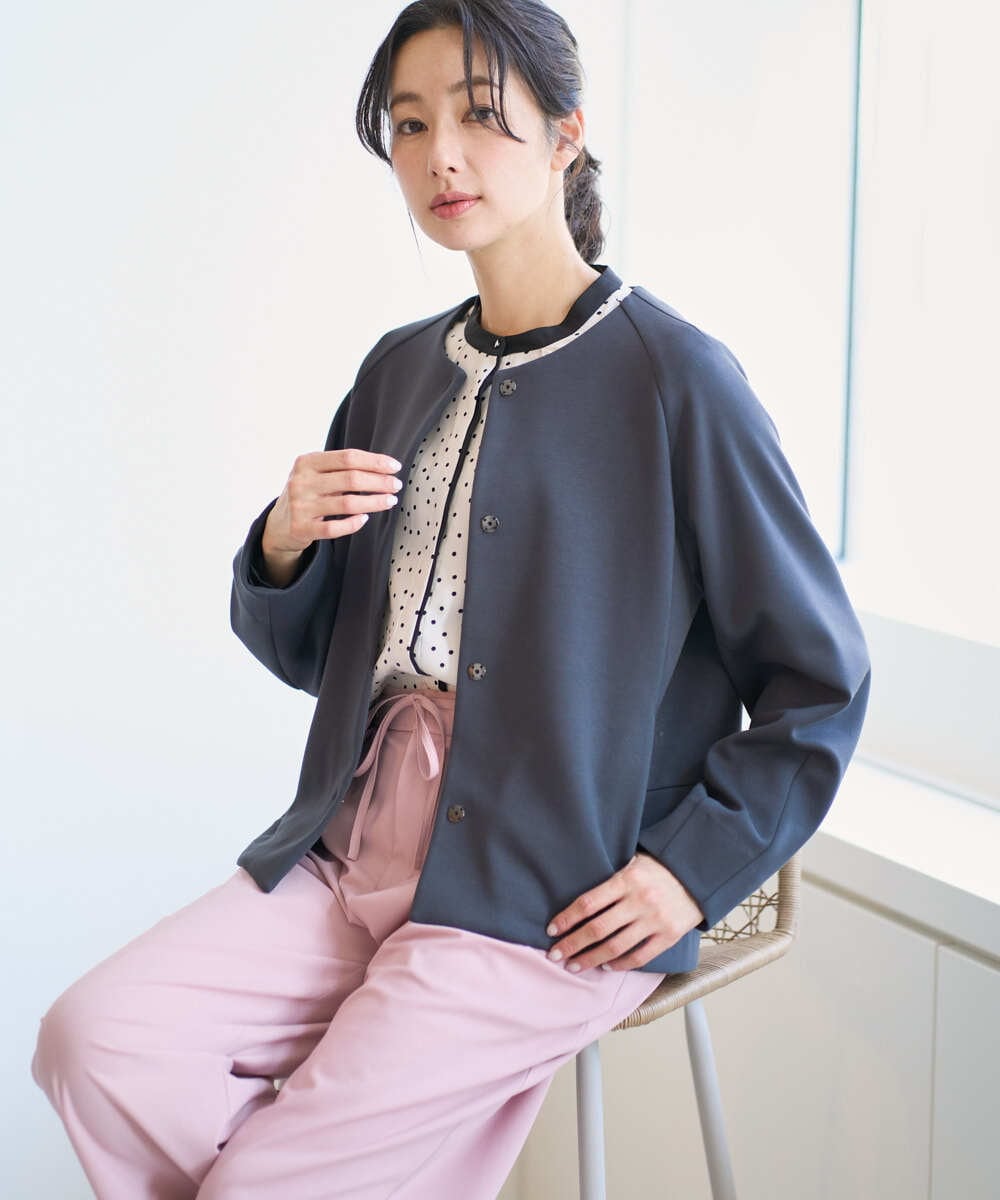 PZTEE21360 GEORGES RECH(ジョルジュ・レッシュ)  [セットアップ対応]ダンボールジャージーブルゾン ダークグレー