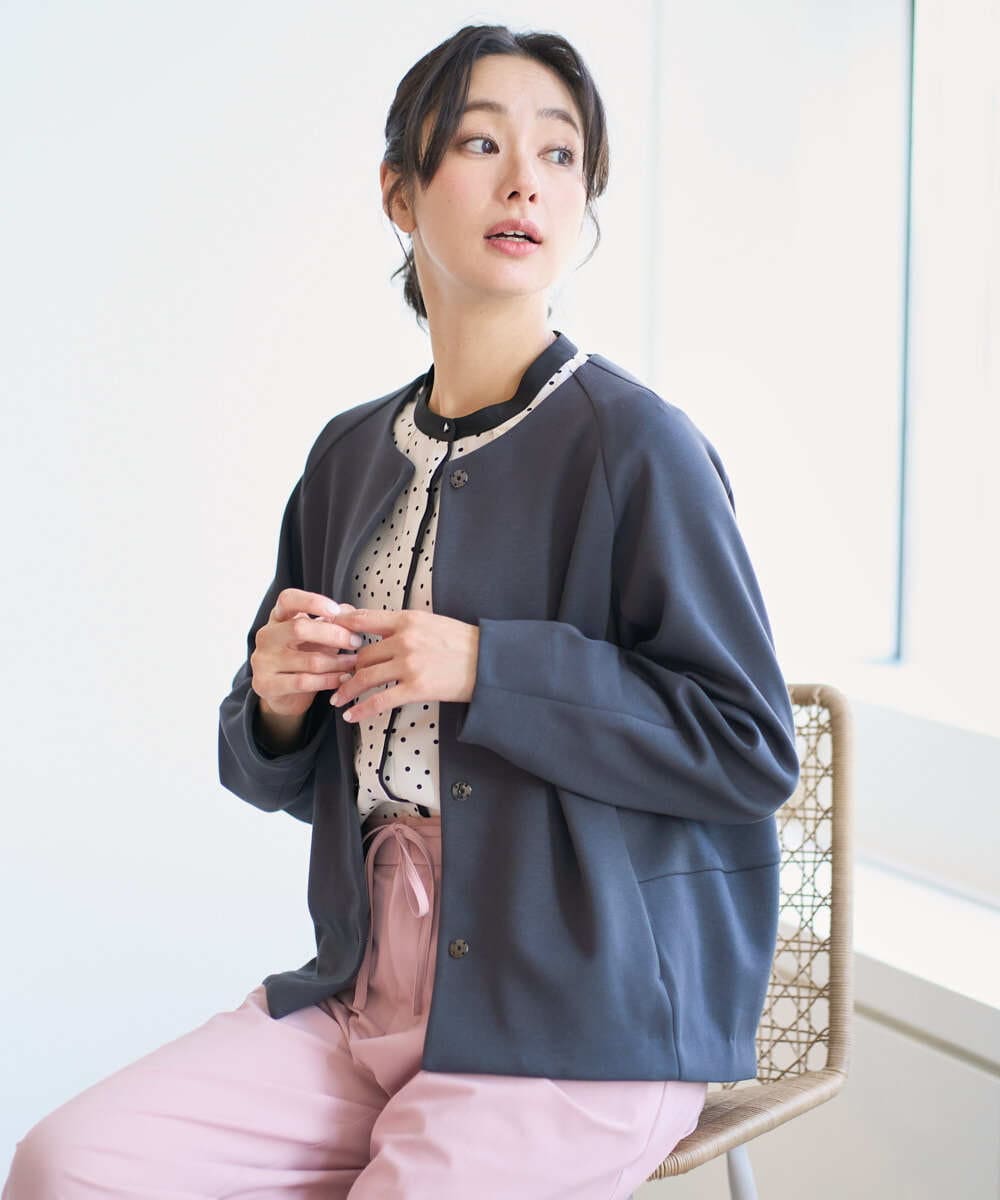 PZTEE21360 GEORGES RECH(ジョルジュ・レッシュ)  [セットアップ対応]ダンボールジャージーブルゾン ダークグレー