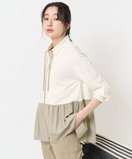 PZTGA24330 GEORGES RECH(ジョルジュ・レッシュ) ペプラムポンチ8分袖羽織 アイボリー
