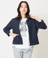 PZTGA32330 GEORGES RECH(ジョルジュ・レッシュ) ジャージーノーカラーショートブルゾン ネイビー