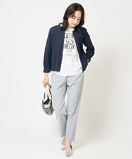 PZTGA32330 GEORGES RECH(ジョルジュ・レッシュ) ジャージーノーカラーショートブルゾン ネイビー