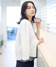 PZTGA32330 GEORGES RECH(ジョルジュ・レッシュ) ジャージーノーカラーショートブルゾン ネイビー