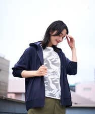 PZTGD06290 GEORGES RECH(ジョルジュ・レッシュ) ラグランスリーブ8分袖パーカー ネイビー