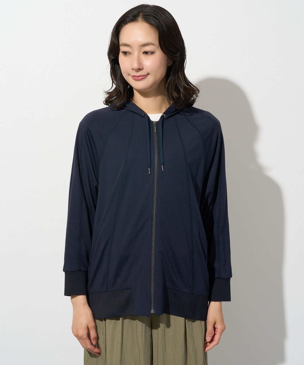 PZTGD06290 GEORGES RECH(ジョルジュ・レッシュ) ラグランスリーブ8分袖パーカー ネイビー