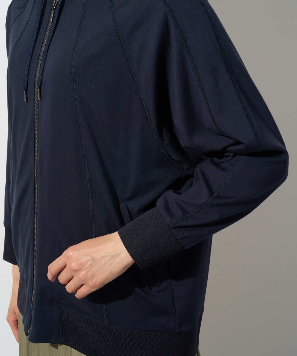 PZTGD06290 GEORGES RECH(ジョルジュ・レッシュ) ラグランスリーブ8分袖パーカー ネイビー