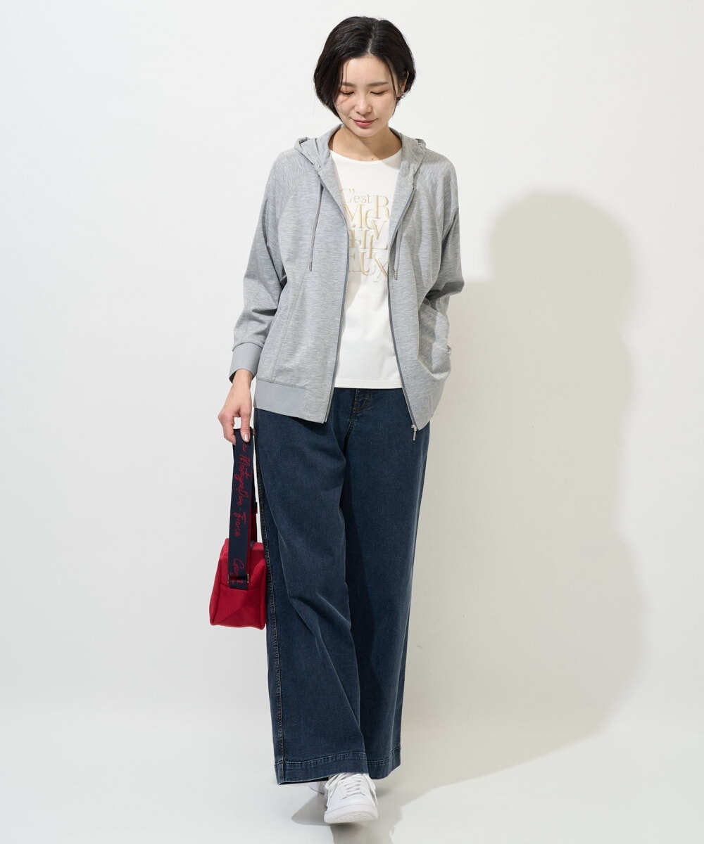 PZTGD06290 GEORGES RECH(ジョルジュ・レッシュ) ラグランスリーブ8分袖パーカー ライトグレー