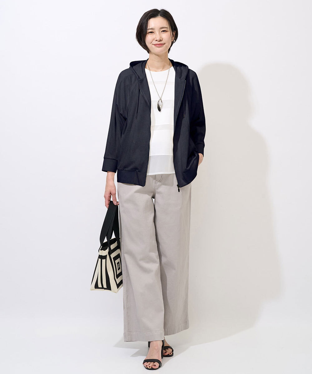 PZTGD06290 GEORGES RECH(ジョルジュ・レッシュ) ラグランスリーブ8分袖パーカー ライトグレー