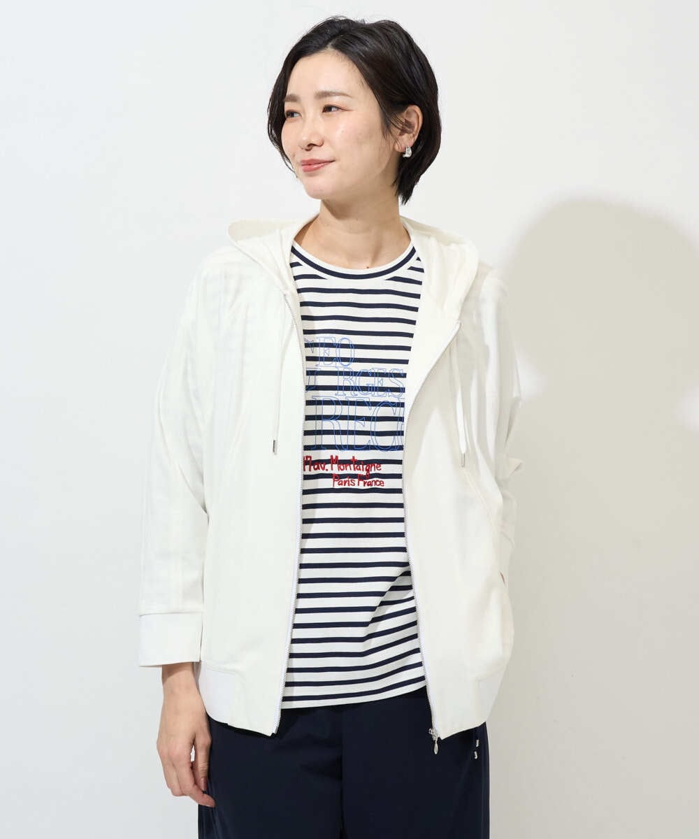 PZTGD06290 GEORGES RECH(ジョルジュ・レッシュ) ラグランスリーブ8分袖パーカー ライトグレー