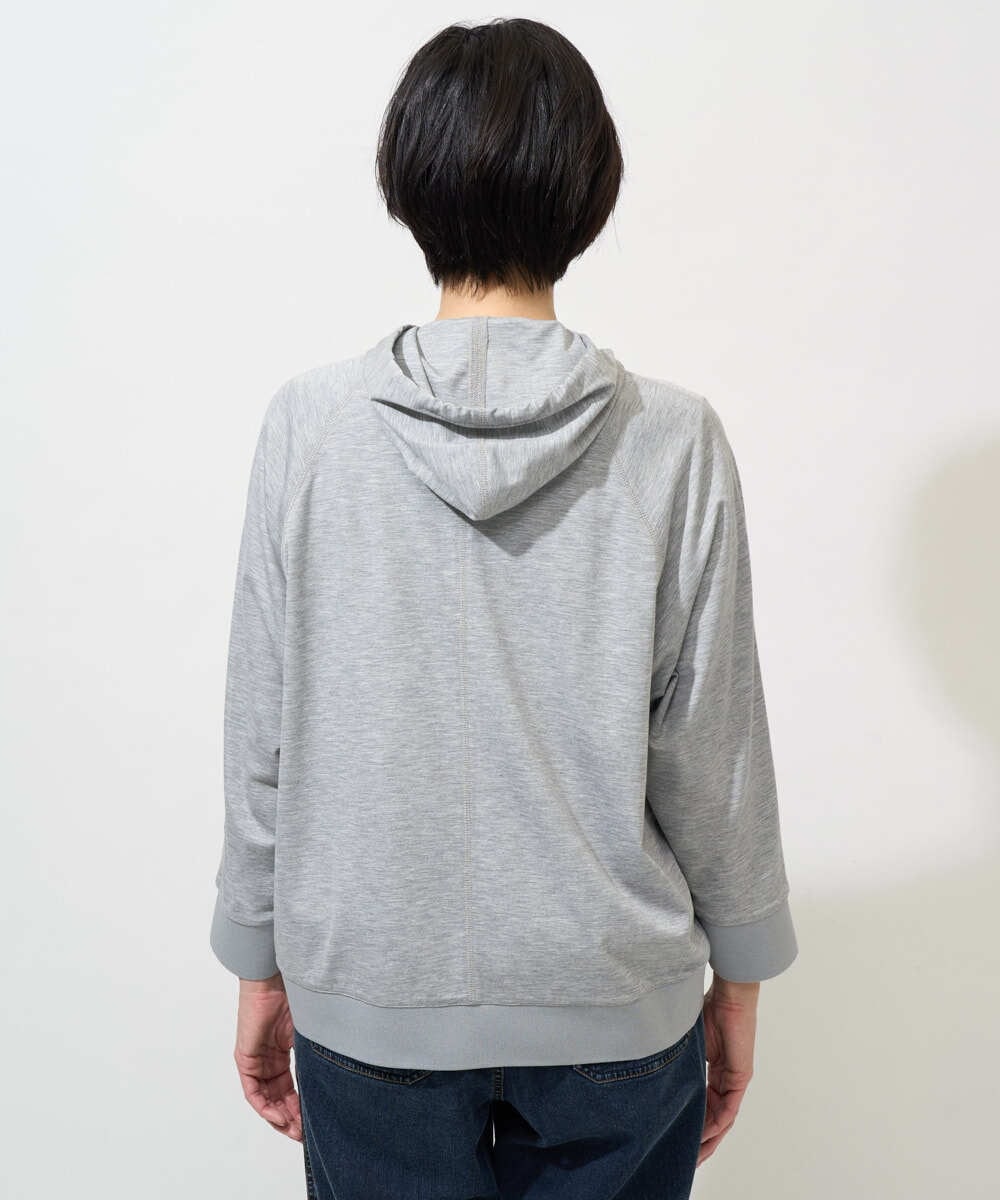 PZTGD06290 GEORGES RECH(ジョルジュ・レッシュ) ラグランスリーブ8分袖パーカー ライトグレー