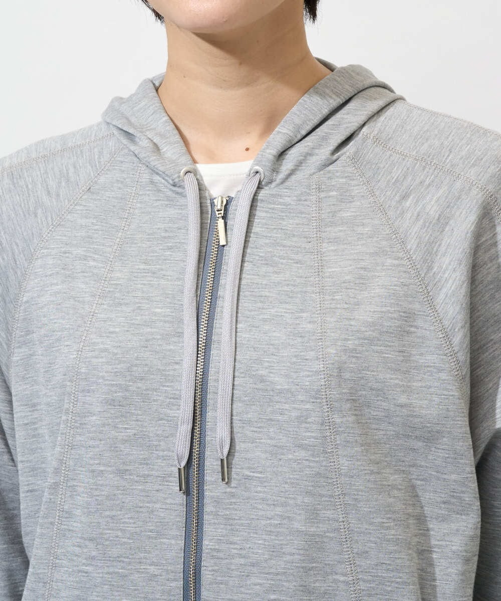 PZTGD06290 GEORGES RECH(ジョルジュ・レッシュ) ラグランスリーブ8分袖パーカー ライトグレー