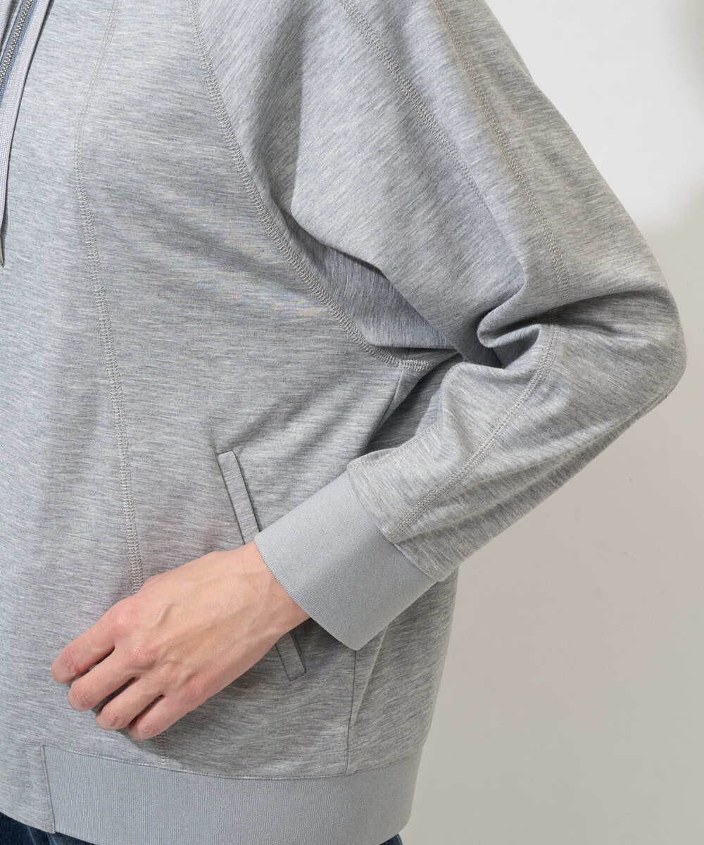 PZTGD06290 GEORGES RECH(ジョルジュ・レッシュ) ラグランスリーブ8分袖パーカー ライトグレー