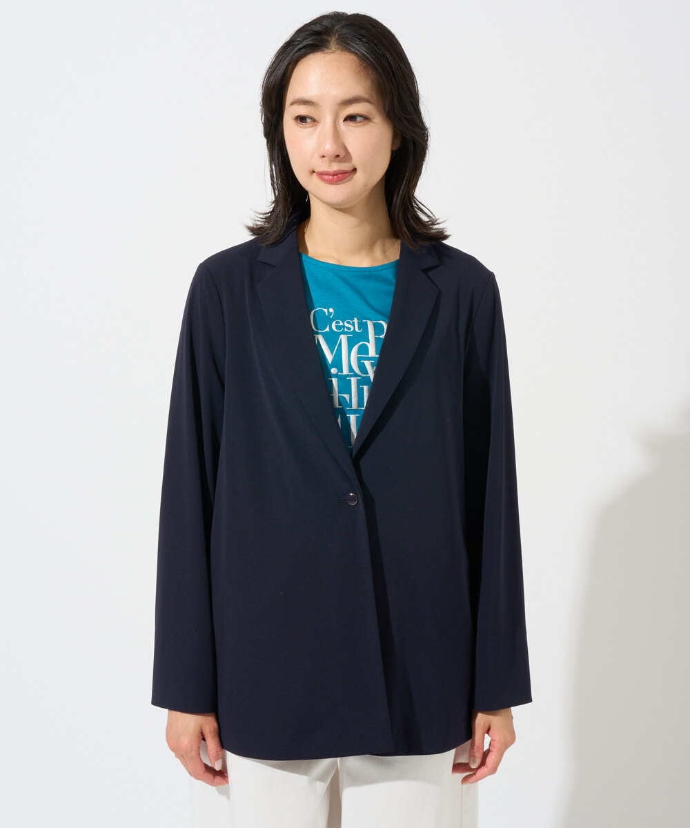 PZTGD11390 GEORGES RECH(ジョルジュ・レッシュ)  [セットアップ対応]ドライタッチジャージーテーラードジャケット ネイビー