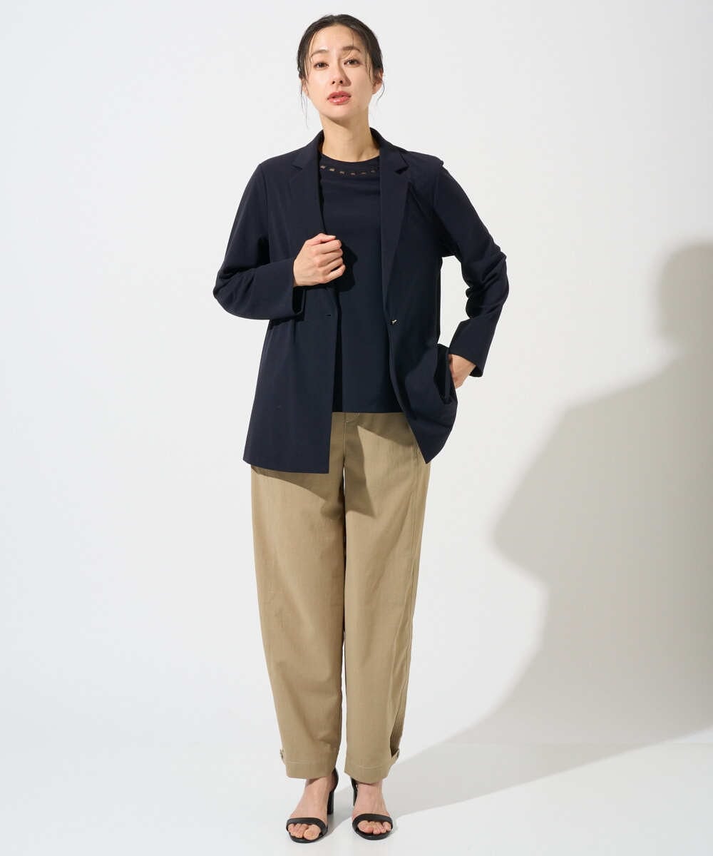 PZTGD11390 GEORGES RECH(ジョルジュ・レッシュ)  [セットアップ対応]ドライタッチジャージーテーラードジャケット ネイビー