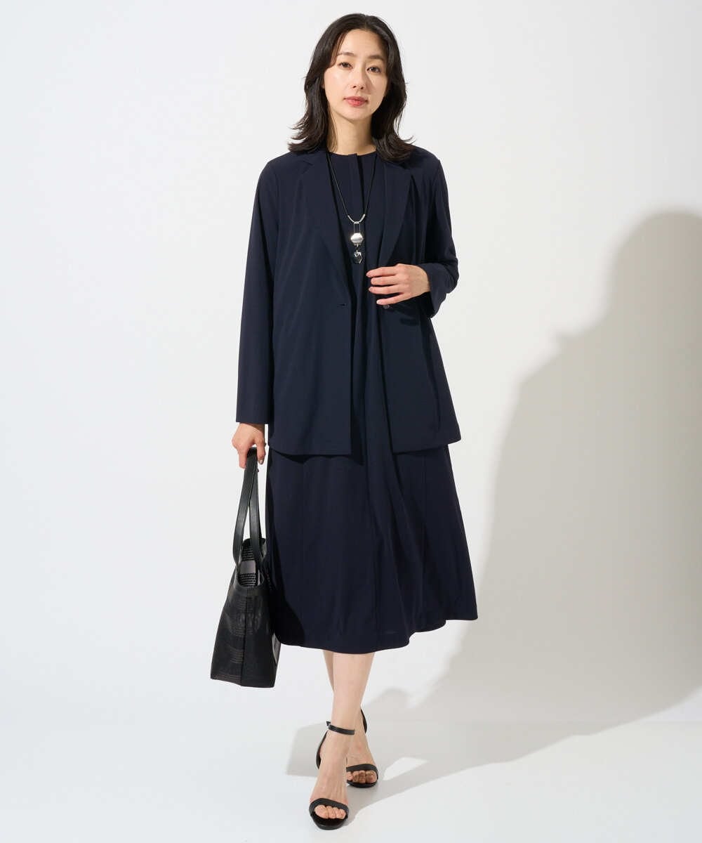 PZTGD11390 GEORGES RECH(ジョルジュ・レッシュ)  [セットアップ対応]ドライタッチジャージーテーラードジャケット ネイビー