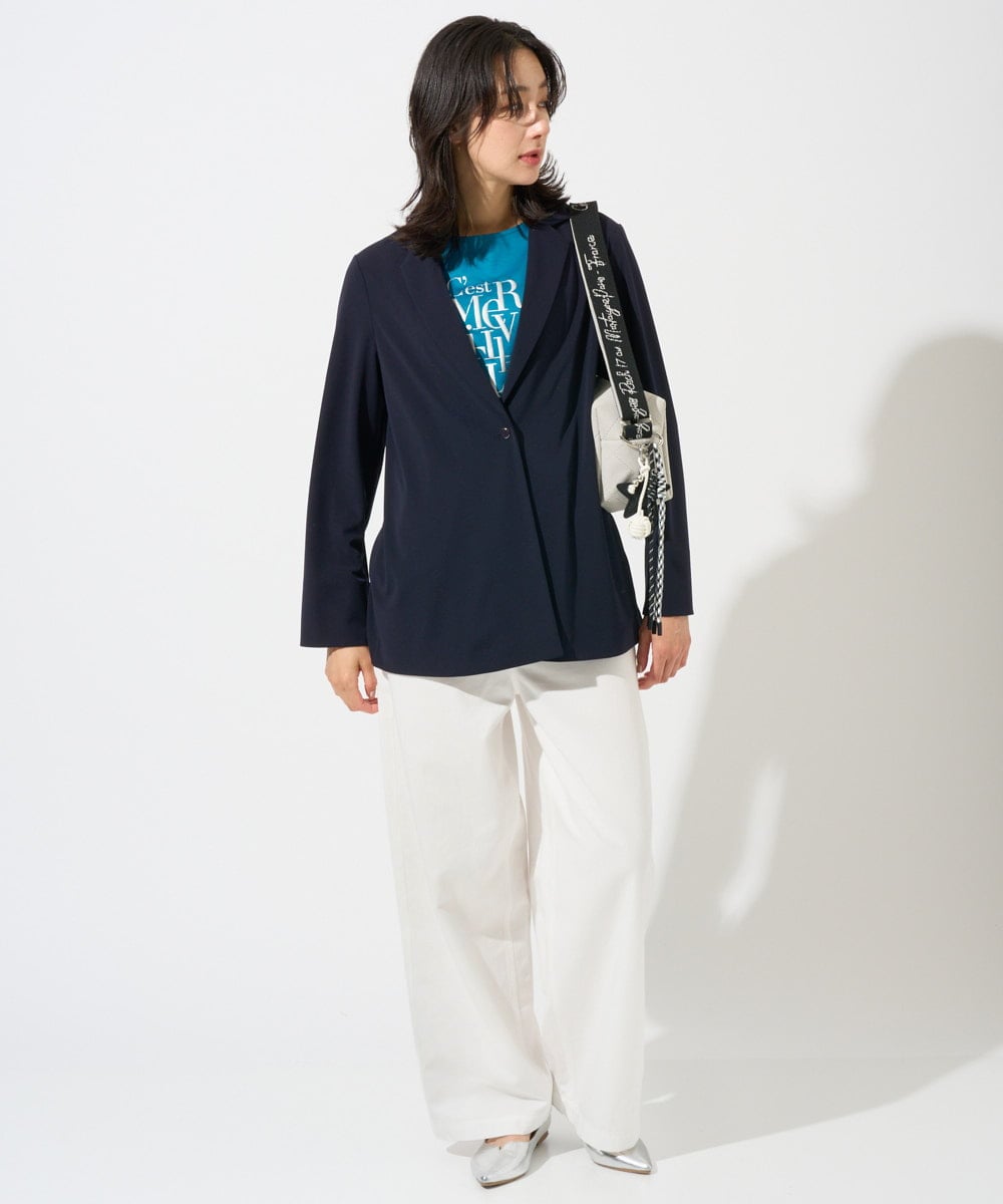 PZTGD11390 GEORGES RECH(ジョルジュ・レッシュ)  [セットアップ対応]ドライタッチジャージーテーラードジャケット ネイビー