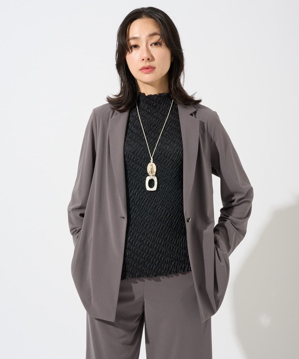 PZTGD11390 GEORGES RECH(ジョルジュ・レッシュ)  [セットアップ対応]ドライタッチジャージーテーラードジャケット ベージュ