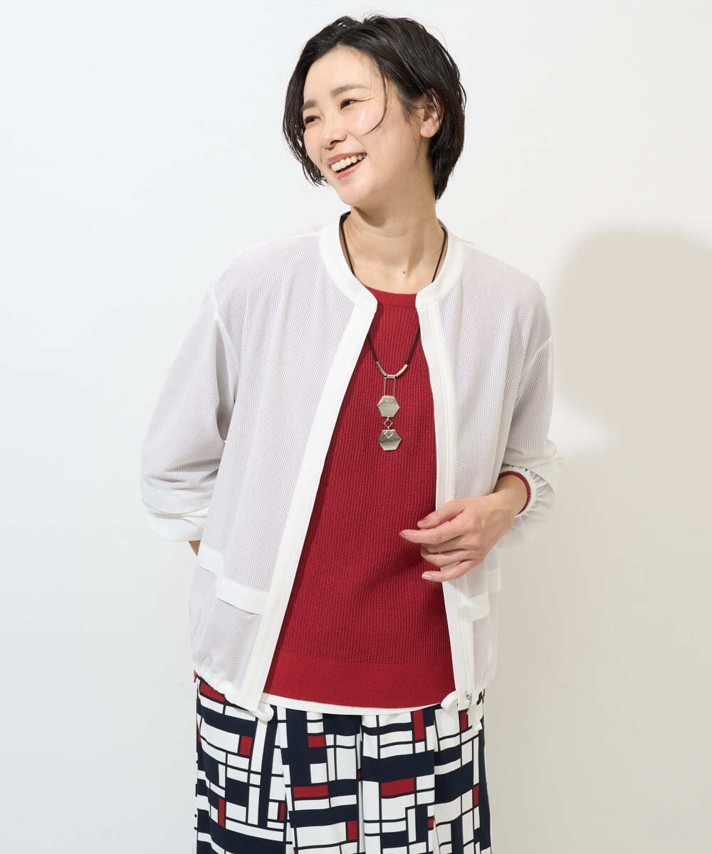 PZTGE41330 GEORGES RECH(ジョルジュ・レッシュ)  [セットアップ対応]スタンドカラーシアーブルゾン ホワイト