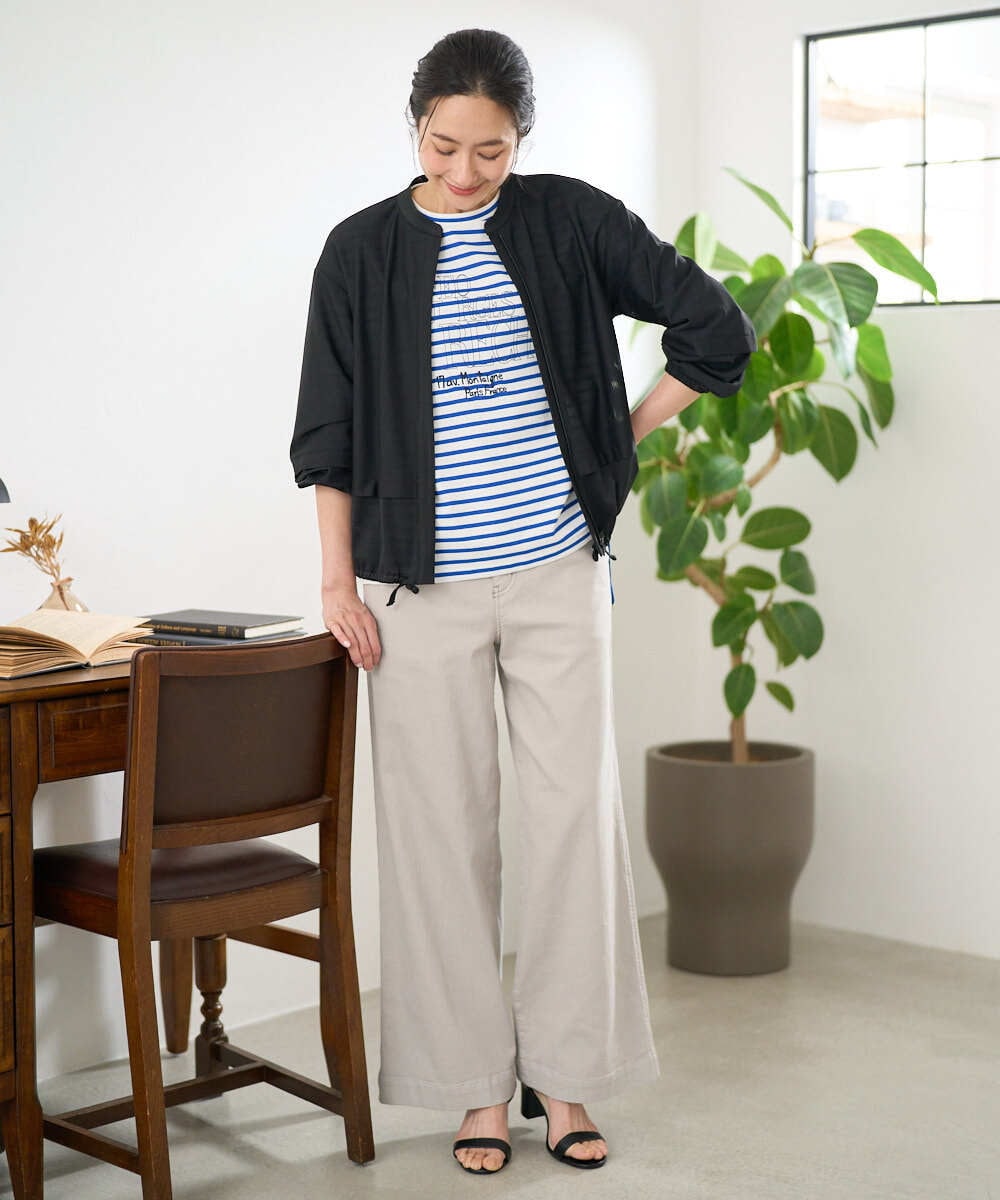 PZTGE41330 GEORGES RECH(ジョルジュ・レッシュ)  [セットアップ対応]スタンドカラーシアーブルゾン ブラック