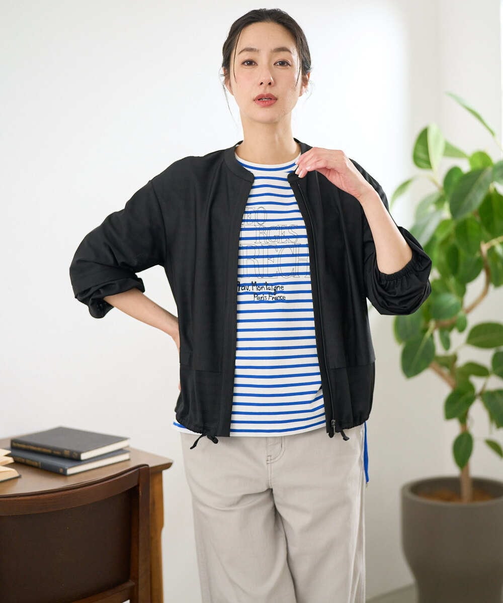 PZTGE41330 GEORGES RECH(ジョルジュ・レッシュ)  [セットアップ対応]スタンドカラーシアーブルゾン ブラック