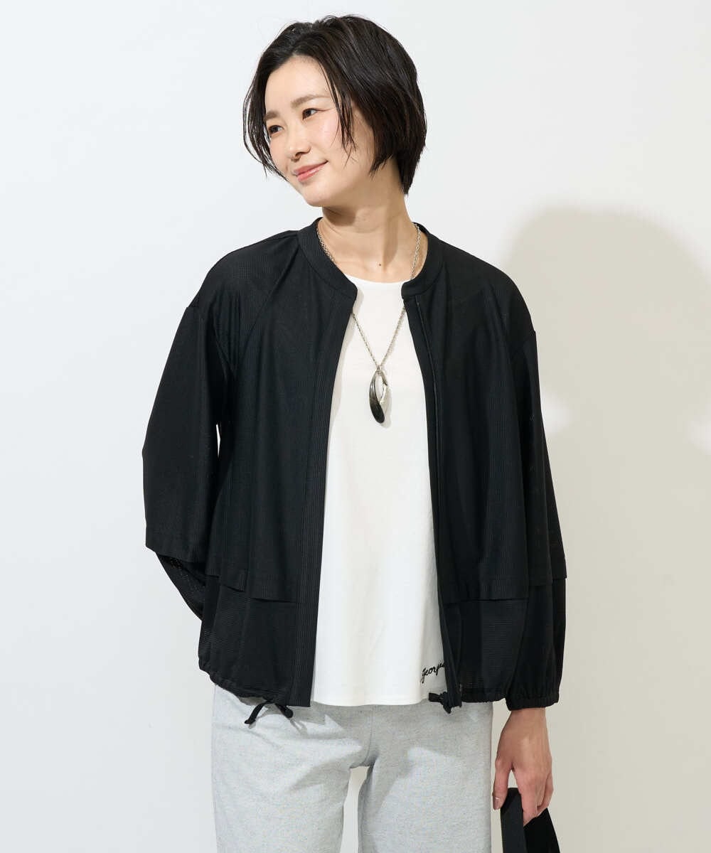 PZTGE41330 GEORGES RECH(ジョルジュ・レッシュ)  [セットアップ対応]スタンドカラーシアーブルゾン ブラック