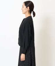 PZTJV13230 GEORGES RECH(ジョルジュ・レッシュ) カットジョーゼットクルーネックカーディガン ブラック