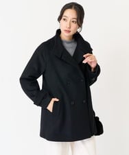 PZUAB36590 GEORGES RECH(ジョルジュ・レッシュ) スーパー100ミドルスタンドカラーコート ブラック