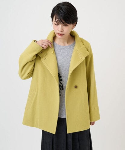 PZUAD45540 GEORGES RECH スーパー100ミドルスタンドカラーウールコート
