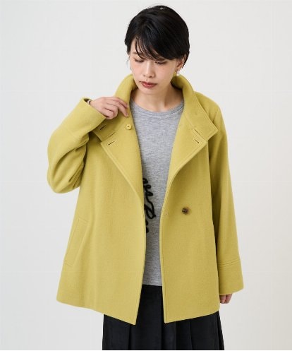 PZUAD45540 GEORGES RECH スーパー100ミドルスタンドカラーウールコート