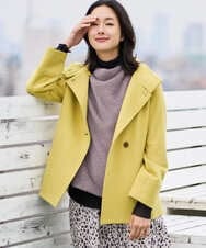 PZUAD45540 GEORGES RECH(ジョルジュ・レッシュ) スーパー100ミドルスタンドカラーウールコート イエロー