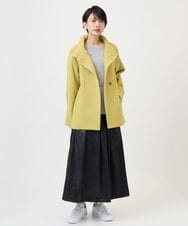 PZUAD45540 GEORGES RECH(ジョルジュ・レッシュ) スーパー100ミドルスタンドカラーウールコート イエロー