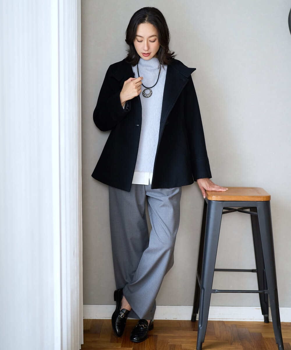 PZUAD45540 GEORGES RECH(ジョルジュ・レッシュ) スーパー100ミドルスタンドカラーウールコート イエロー