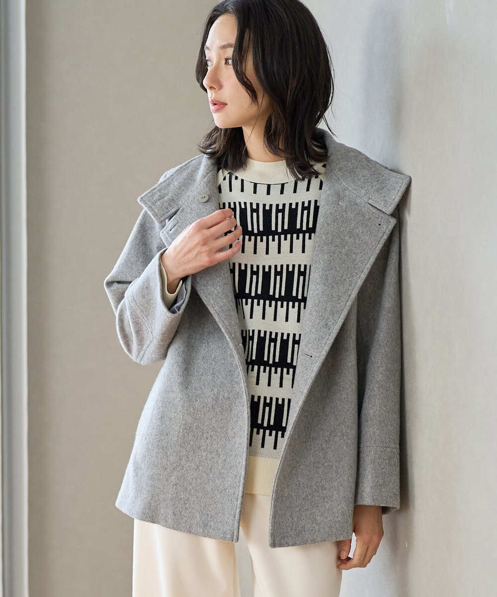 PZUAD45540 GEORGES RECH(ジョルジュ・レッシュ) スーパー100ミドルスタンドカラーウールコート イエロー