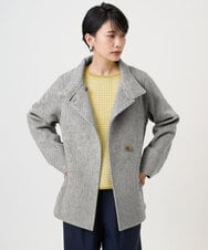 PZUAD45540 GEORGES RECH(ジョルジュ・レッシュ) スーパー100ミドルスタンドカラーウールコート ライトグレー