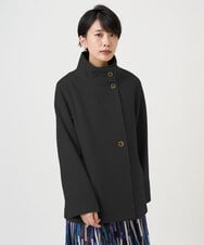 PZUAD45540 GEORGES RECH(ジョルジュ・レッシュ) スーパー100ミドルスタンドカラーウールコート ブラック