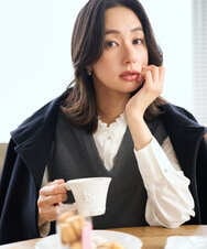 PZUAD45540 GEORGES RECH(ジョルジュ・レッシュ) スーパー100ミドルスタンドカラーウールコート ブラック