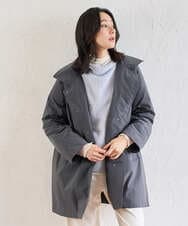 PZUAD46590 GEORGES RECH(ジョルジュ・レッシュ) ステッチレスステンカラーミドルダウンコート ダークグレー