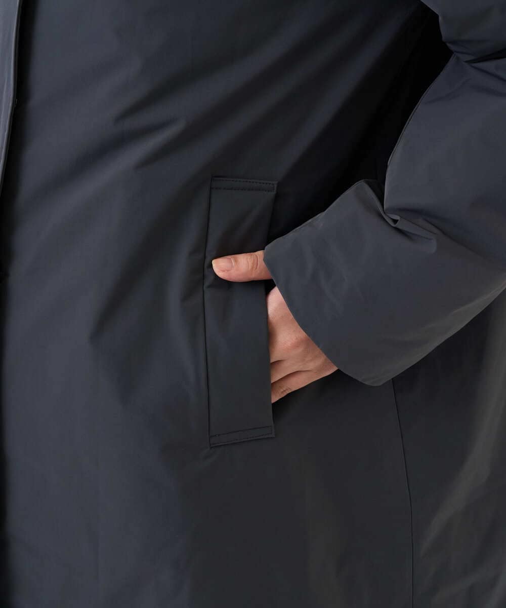 PZUAD46590 GEORGES RECH(ジョルジュ・レッシュ) ステッチレスステンカラーミドルダウンコート ダークグレー