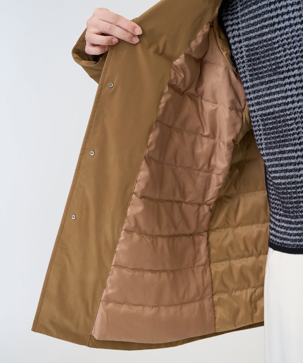 PZUAD46590 GEORGES RECH(ジョルジュ・レッシュ) ステッチレスステンカラーミドルダウンコート ダークグレー