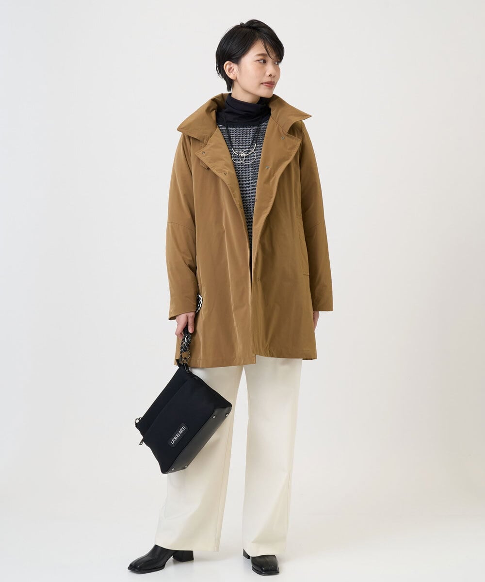PZUAD46590 GEORGES RECH(ジョルジュ・レッシュ) ステッチレスステンカラーミドルダウンコート ダークグレー