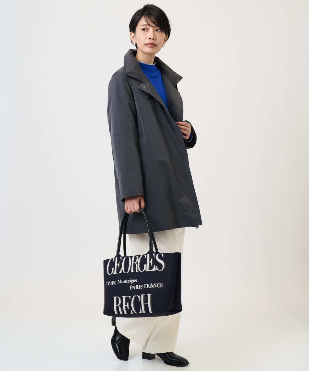 PZUAD46590 GEORGES RECH(ジョルジュ・レッシュ) ステッチレスステンカラーミドルダウンコート ダークグレー