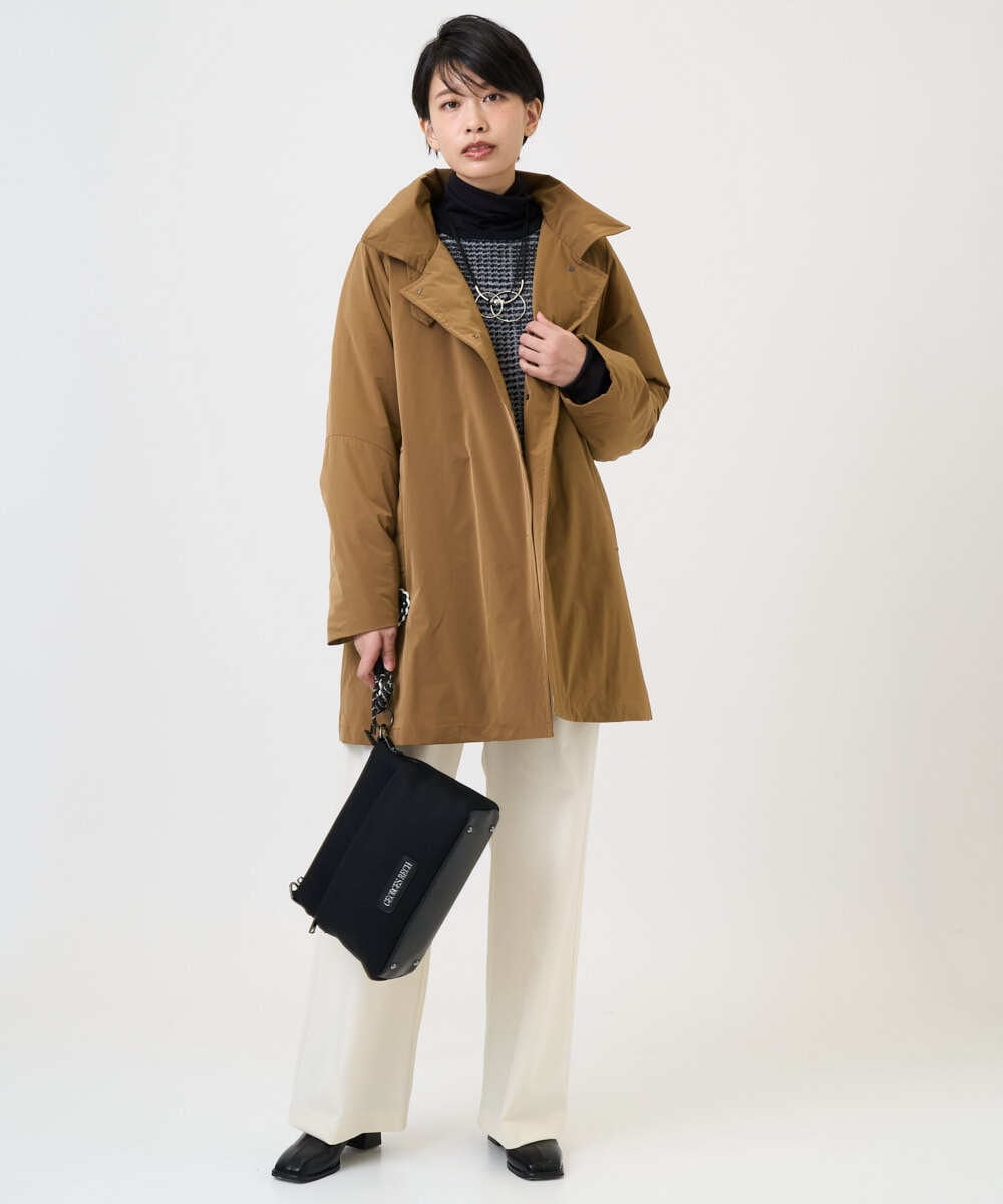 PZUAD46590 GEORGES RECH(ジョルジュ・レッシュ) ステッチレスステンカラーミドルダウンコート ダークグレー