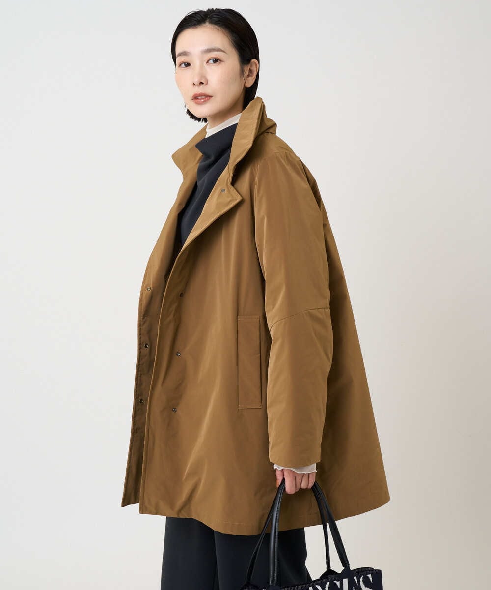 PZUAD46590 GEORGES RECH(ジョルジュ・レッシュ) ステッチレスステンカラーミドルダウンコート ダークグレー