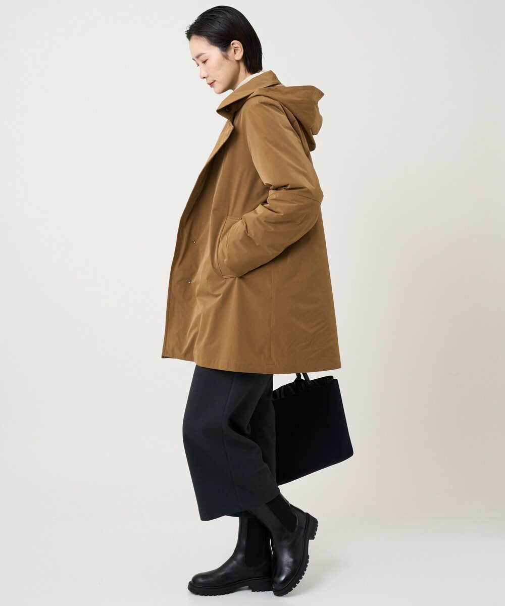 PZUAD46590 GEORGES RECH(ジョルジュ・レッシュ) ステッチレスステンカラーミドルダウンコート ダークグレー