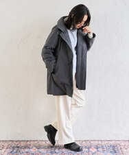 PZUAD46590 GEORGES RECH(ジョルジュ・レッシュ) ステッチレスステンカラーミドルダウンコート ダークグレー